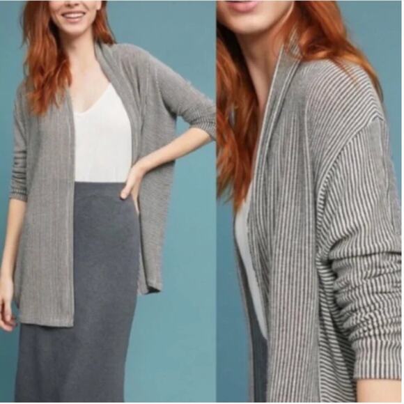 Anthropologie Sunday In Brooklyn Marion Striped Open Front Cardigan - Picture 1 of 7
